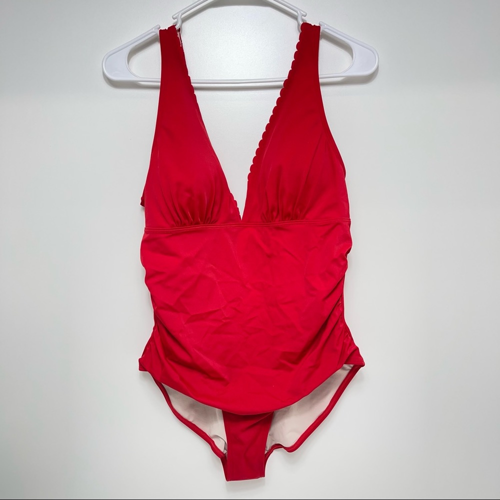 NWT Joe Fresh one piece red swimsuit padded sz L